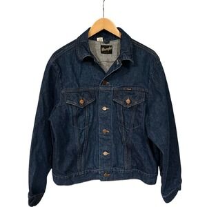 VINTAGE 1960s WRANGLER DENIM JEAN‎ JACKET Size 44 Large Made in USA EUC